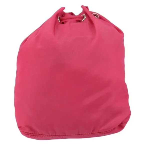 PRADA Pouch Nylon Pink Gold Auth BA7028